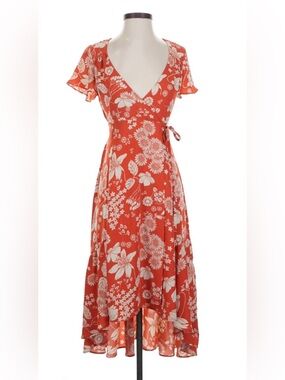 Urban Outfitters Daphne Wrap Floral Maxi Dress NWT